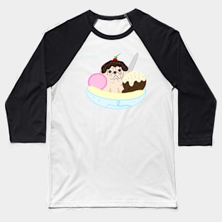 Hot Pug Sundae Baseball T-Shirt